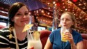 Jessica and June with tropical drinks